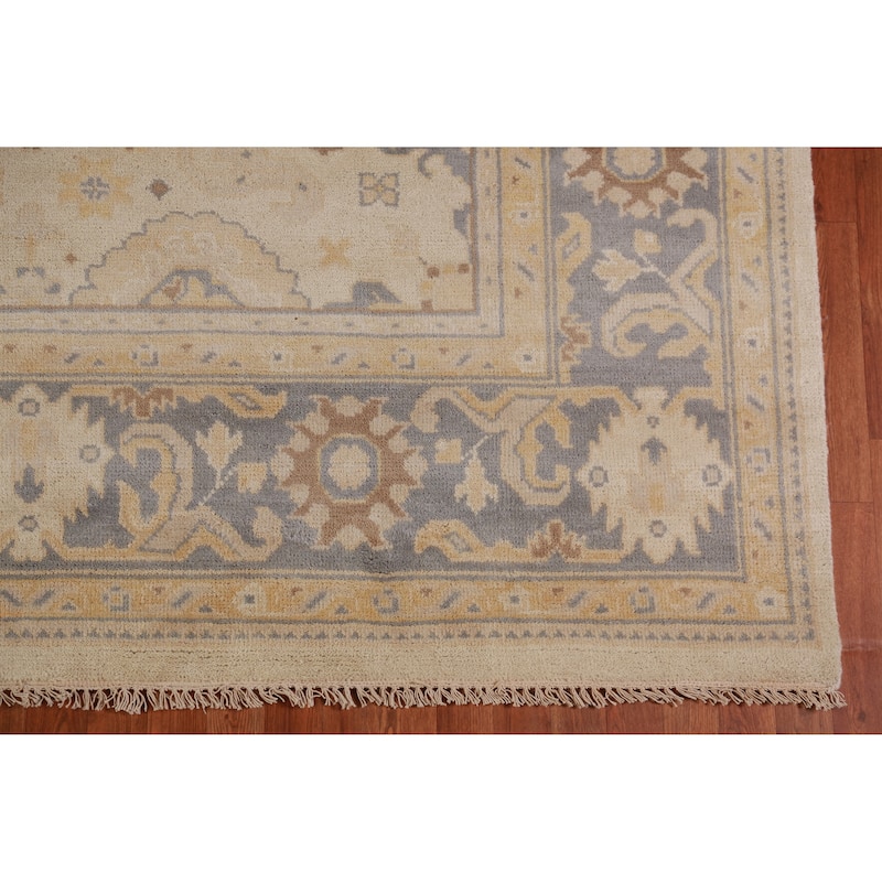 Earth Tone Oushak Indian Large Rug Handmade Wool Carpet - 8'1" x 15'8"