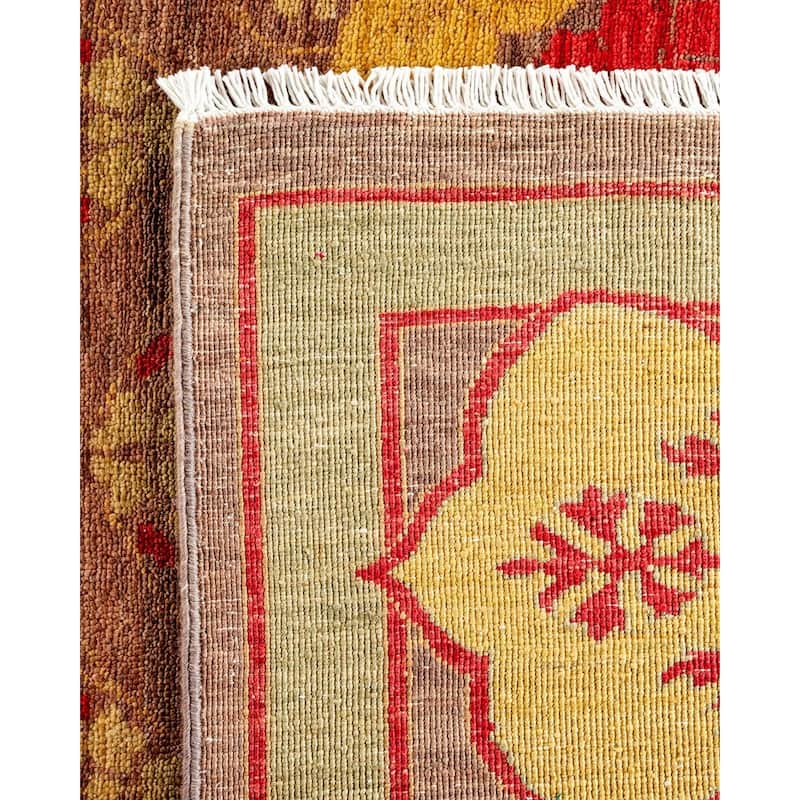 Overton Hand Knotted Wool Vintage Inspired Modern Contemporary Arts & Crafts Gray Area Rug - 9' 10" x 12' 6"