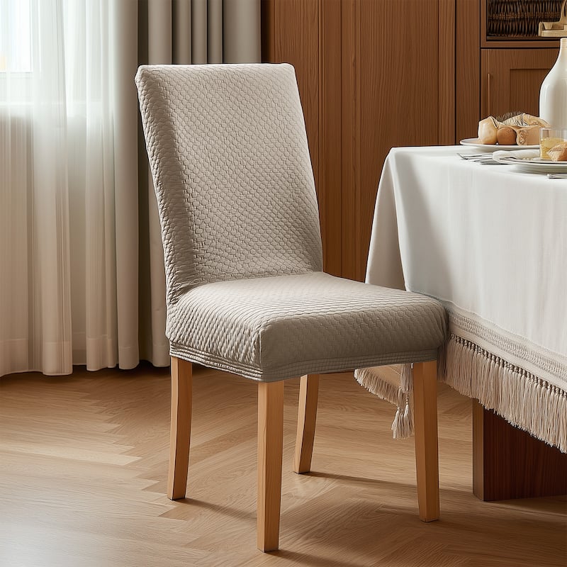 Deconovo Stretch Jacquard Dining Chair Covers Set of 2 - 18x18x24 Inch