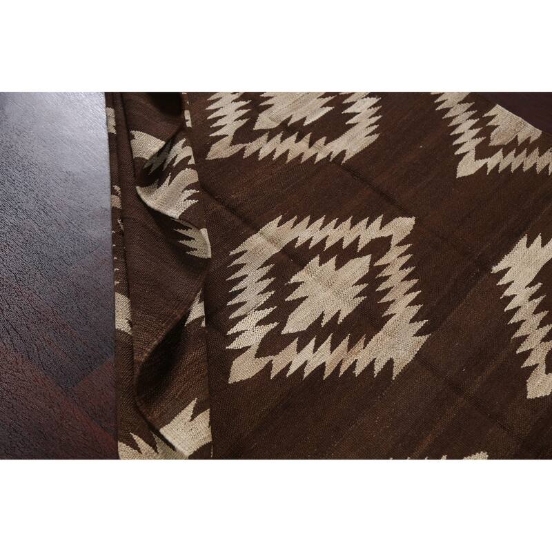 Natural Dye Contemporary Tribal Kilim Wool Area Rug Flat-woven Carpet - 4'8" x 6'8"