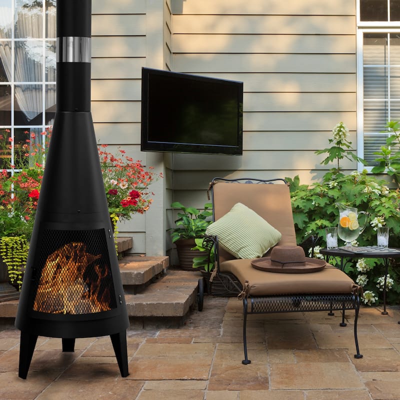 63" Patio Chiminea Outdoor Wood Burning Fire Pits