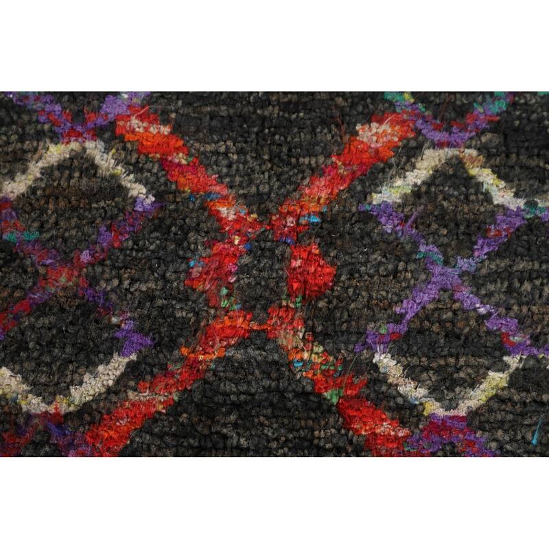 All-Over Trellis Moroccan Indian Area Rug Handmade Jute Carpet - 5'6"x 8'7"