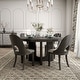preview thumbnail 12 of 29, Furniture of America Piez Modern 5-Piece Solid Wood Round Dining Set Ash Grey