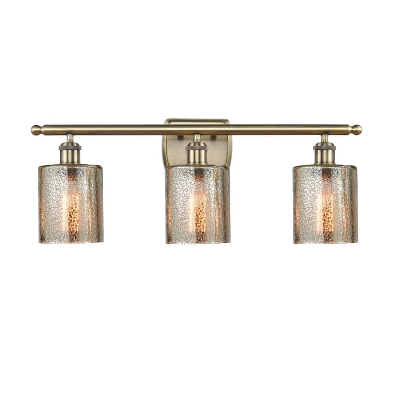 Innovations Lighting 516-3W-10-26 Cobbleskill Vanity Cobbleskill 3 - Mercury / Antique Brass