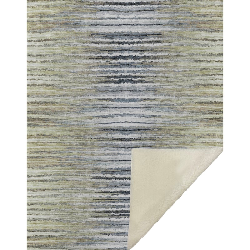 Premium Machine Washable Modern Prints Sherpa Throw Blanket