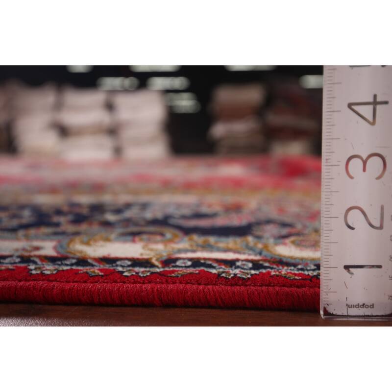 Victorian Style Red Kashan Turkish Area Rug Red Machine Made Carpet - 9'8" x 12'8"