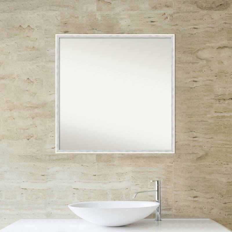 Paige Non-Beveled Wood Framed Bathroom Vanity Wall Mirror