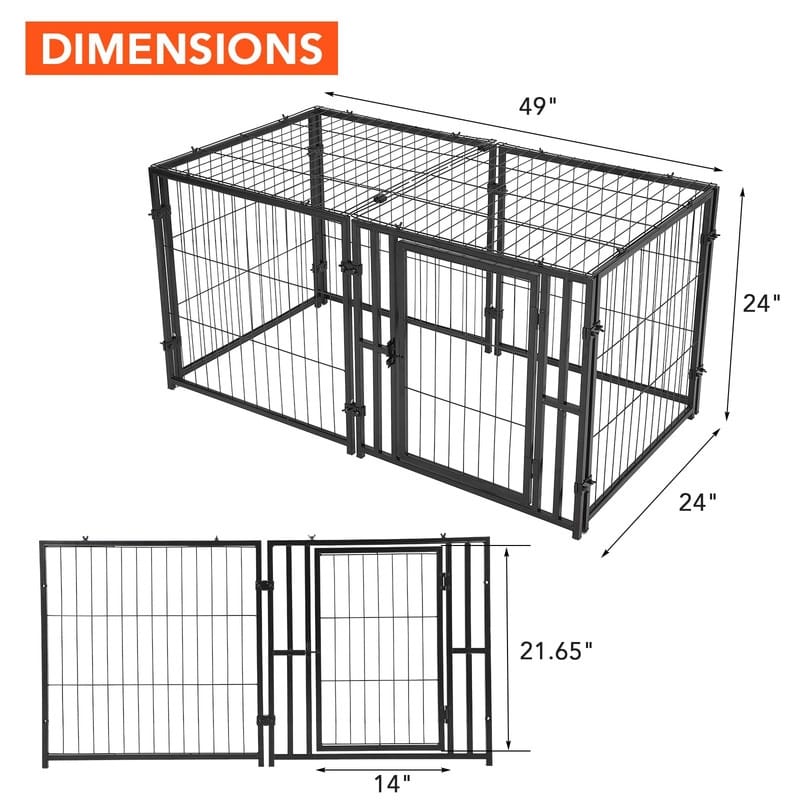 Heavy Duty Large Dog Crate 48" Dog Kennel Puppy Dog Playpen Pet Cage Pet Playpen