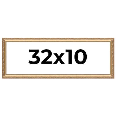 32x10 Frame Red Solid Wood Picture Frame Width 1.75 Inches | Interior Frame Depth 1 13/16 Inches