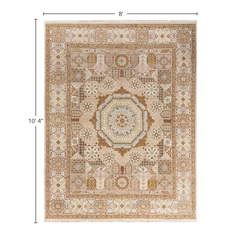 Ikat One-of-a-Kind Hand-Knotted Area Rug - Brown, 8' 0" x 10' 4" - 8' 0" x 10' 4"