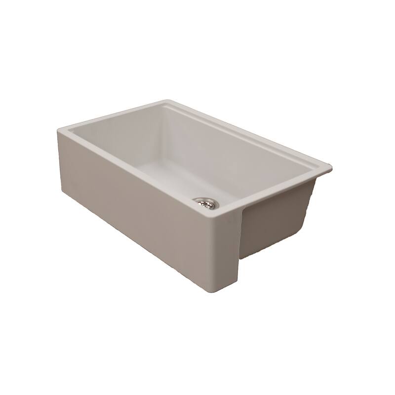 Titan Farmhouse Granite Single Bowl Kitchen Sink with Cutting-Board & Strainer