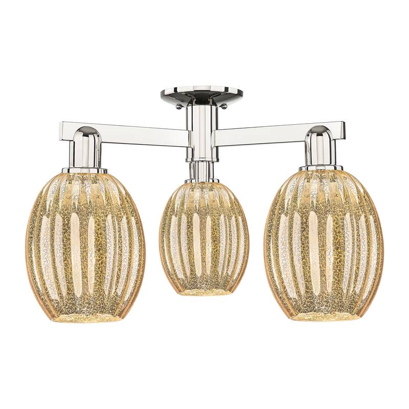 Innovations Lighting Downtown Urban - Preston - 3 Light 24" Bulb Shade Semi-Flush Mount