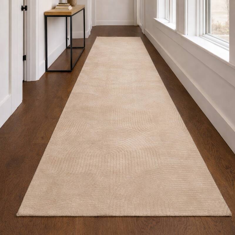 ECARPETGALLERY Elion Modern Machine Washable Area Rug - Cream - 2'8 x 8'0