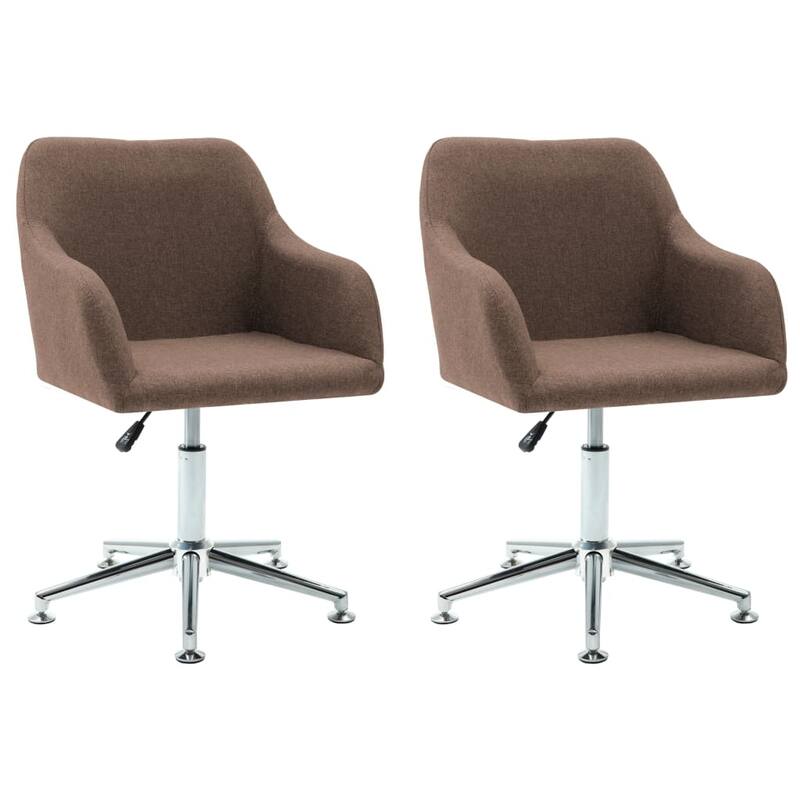 vidaXL Dining Chair 360 Degrees Swivel Accent Desk Chair with Arms Fabric - 21.7" x 20.9" x (30.7"-36.2")