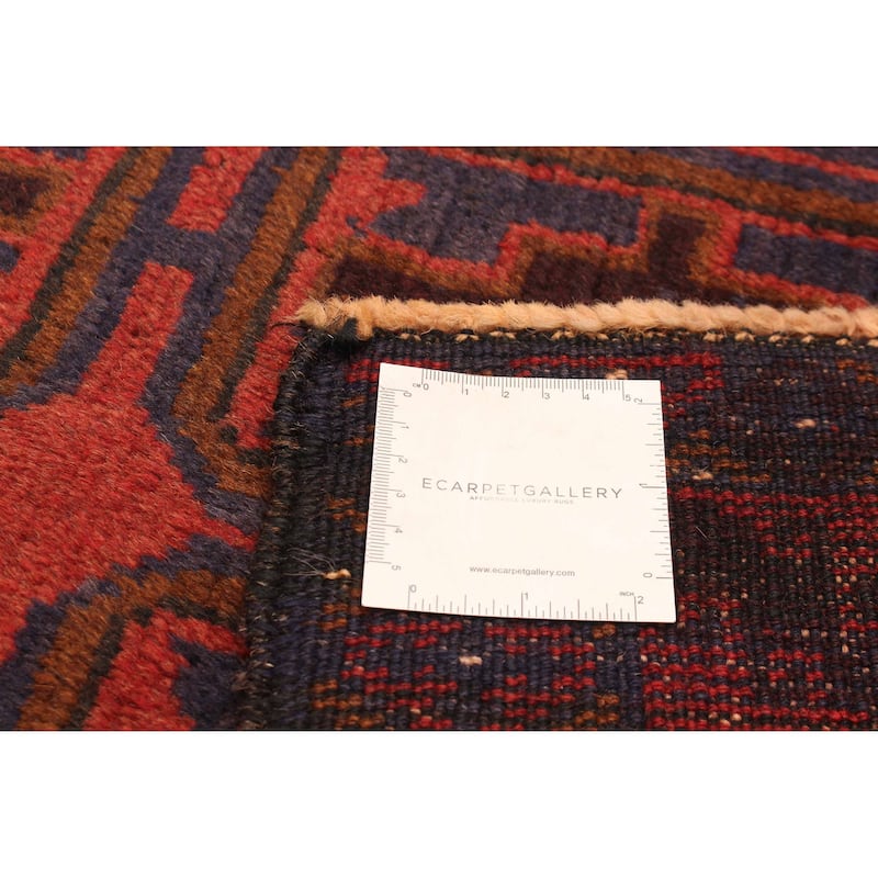 ECARPETGALLERY Hand-knotted Baluch Red Wool Rug - 3'5 x 6'6