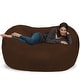 preview thumbnail 11 of 14, Large Memory Foam Microsuede Bean Bag Chair Loveseat Chocolate Micro Suede