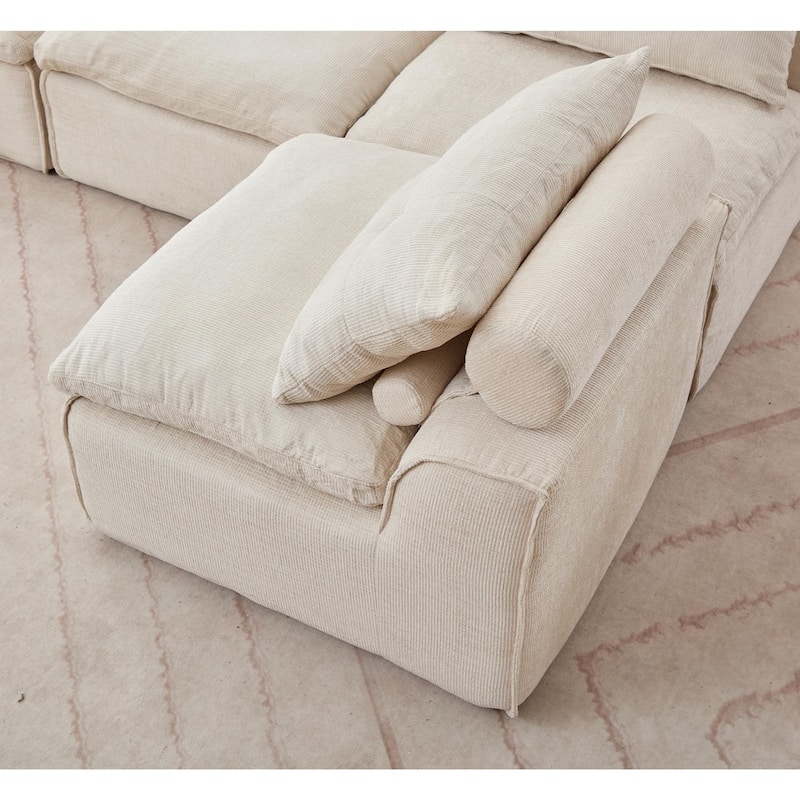 66" Upholstered 2-Seater Sofa with Neck & Waist Pillows