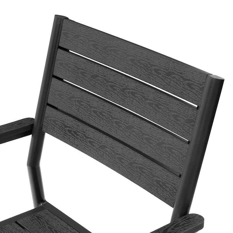 VredHom Outdoor Aluminum Stackable Dining Chairs with Armrest