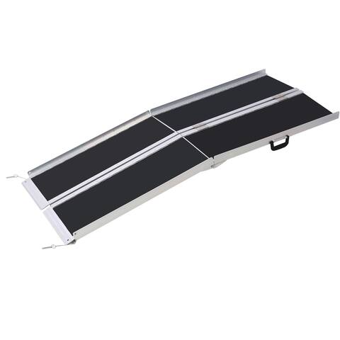 6ft Wheelchair Ramp, Aluminium Threhold Ramp, Portable and Foldable, Non-Skid Surface