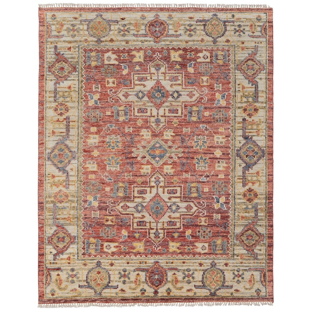 Grand Bazaar Foxboro Hand Knotted Medallion Transitional Area Rug
