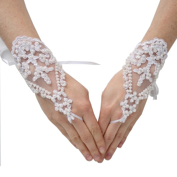 ivory lace fingerless gloves