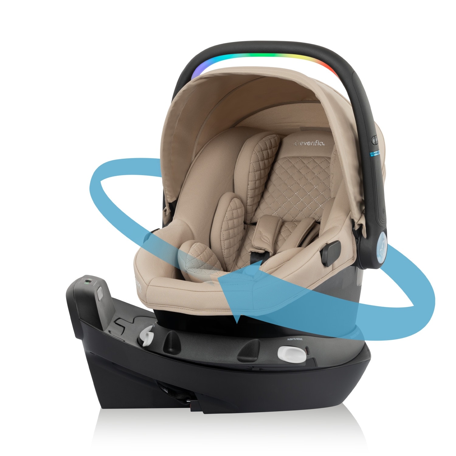 Evenflo Revolve180 LiteMax NXT Rotational Infant Car Seat with SensorySoothe