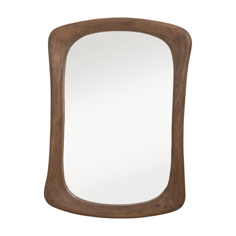 Mango Wood Framed Wall Mirror - 27.5"L x 2.25"W x 39.35"H - Walnut