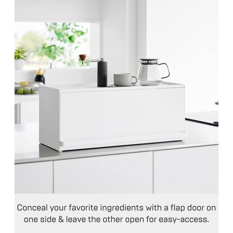 Yamazaki Home Front-Opening Countertop Storage Rack, Steel - L 10.51 x W 23.62 x H 9.92 inches