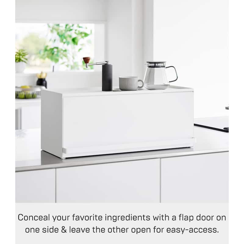 Yamazaki Home Front-Opening Countertop Storage Rack, Steel - L 10.51 x W 23.62 x H 9.92 inches