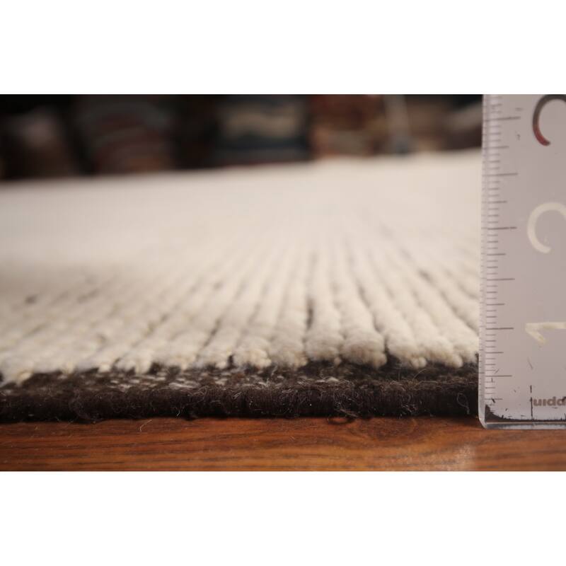 Ivory Moroccan Oriental Large Area Rug Hand-Knotted Wool Carpet - 12'0"x 18'7"