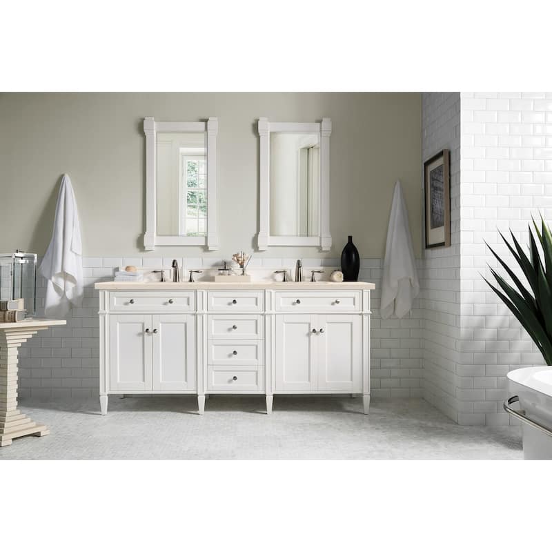 James Martin Vanities 655-V72-3EMR Brittany 72" Double Basin Poplar