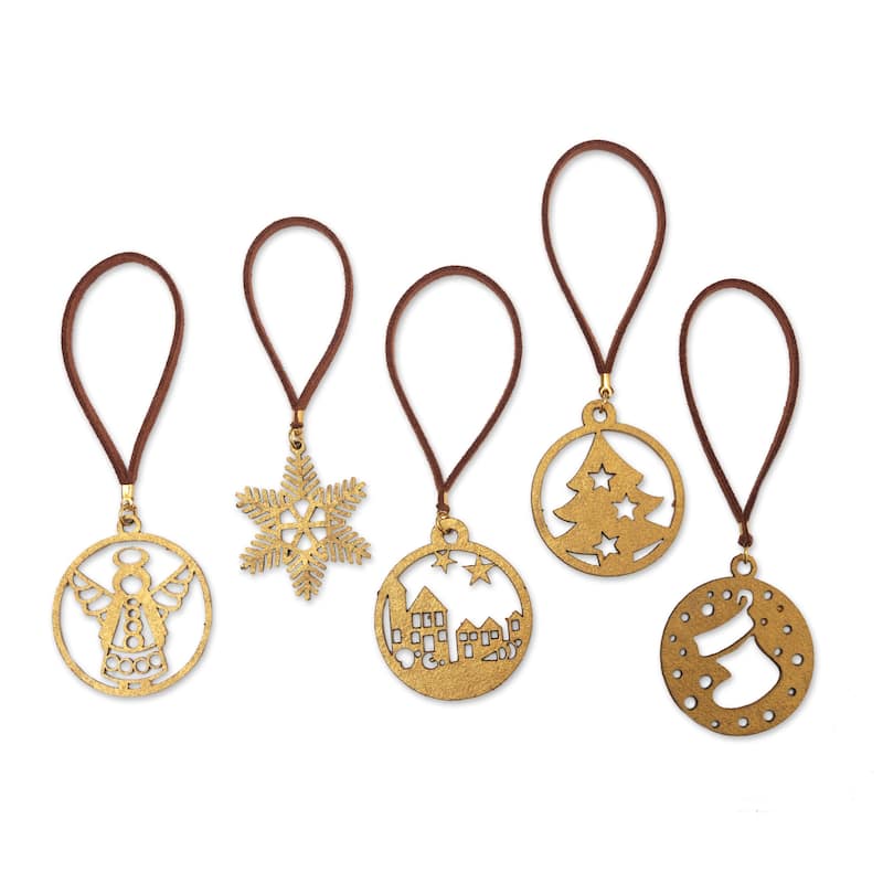 Novica Handmade Magical Christmas Handcrafted Ornaments (Set Of 5 ...