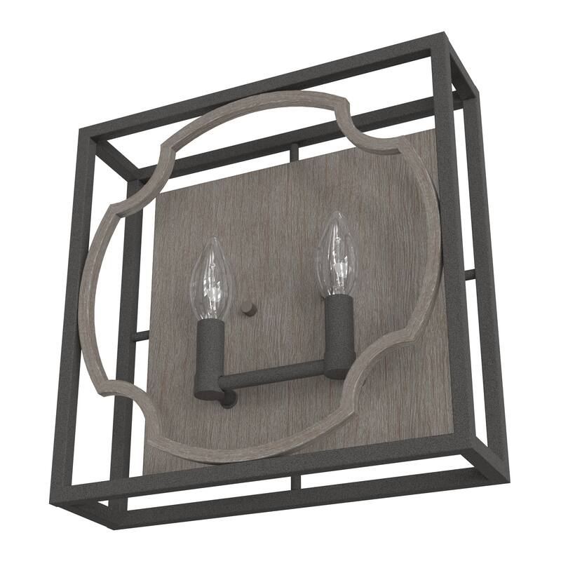Hunter Stone Creek 2-Light Wall Sconce - Bathroom, Hallway, Laundry - Farmhouse, Rustic, Transitional - Damp Rated!
