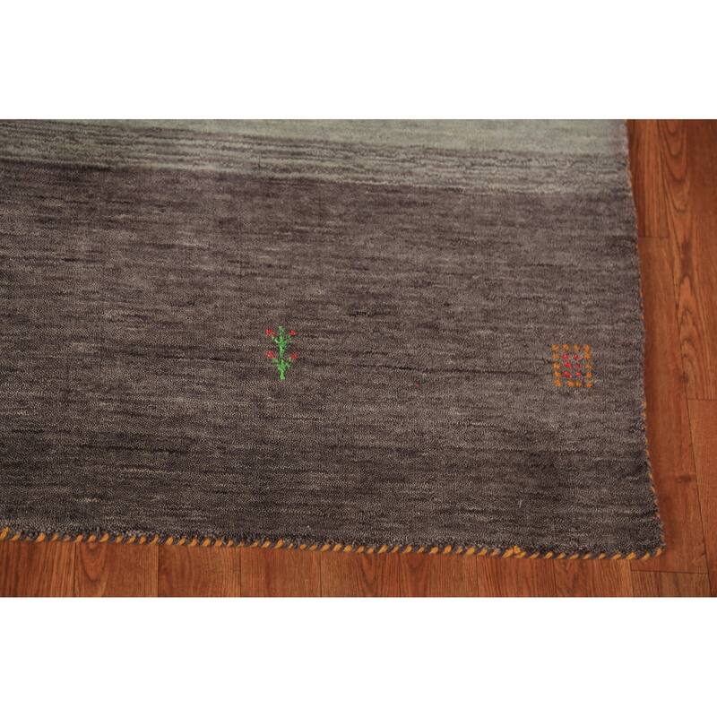 Striped Tribal Gabbeh Oriental Area Rug Handmade Wool Carpet - 4'10" x 7'10"