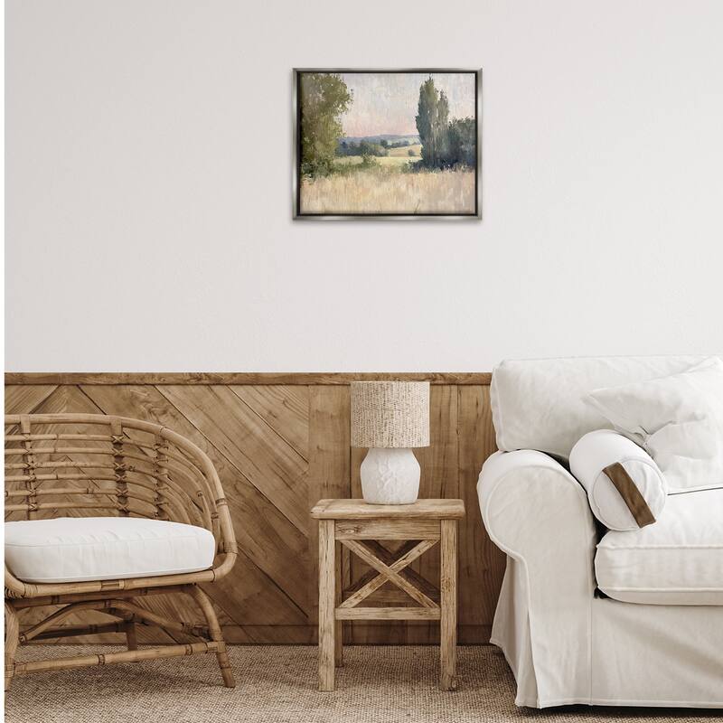 Stupell Tranquil Abstract Countryside Framed Floater Canvas Wall Art Design By Petal Prints Design