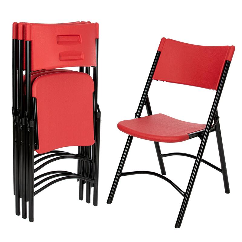 Hampden Furnishings Gwyneth Collection Resin Folding Chair, Pack of 4