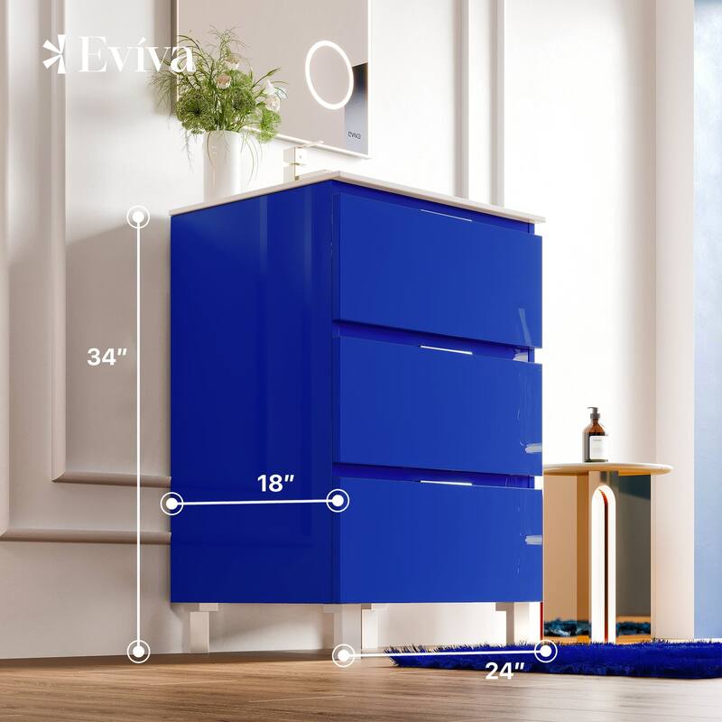 Eviva Malmo 24"W Blue Bath Vanity with Porcelain Integrated Sink