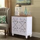 2-door Intricate Traditional Antique Storage Cabinet - White