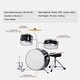 preview thumbnail 8 of 12, Kids Drum Set, 3-Piece, 14 in Beginner Drum Set with Adjustable Throne Cymbal Pedal Two Pairs of Drumsticks - 14 in