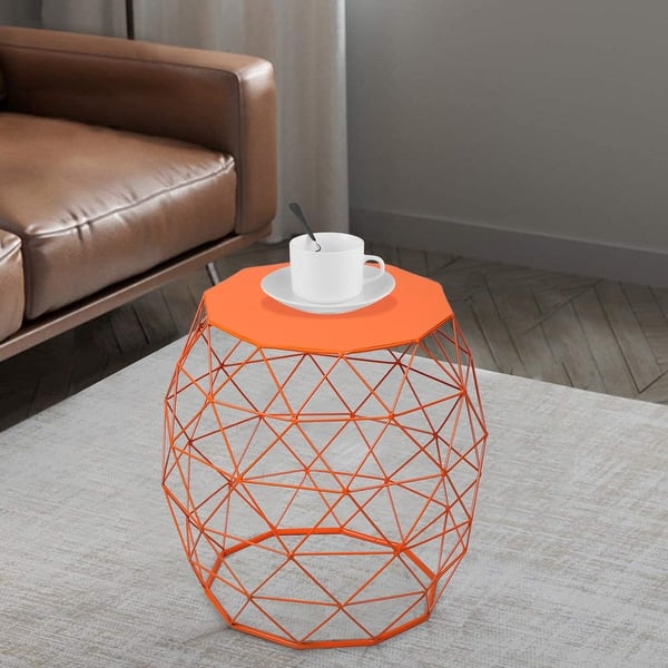 slide 2 of 17, Adeco Accents Geometric Iron Side Table
