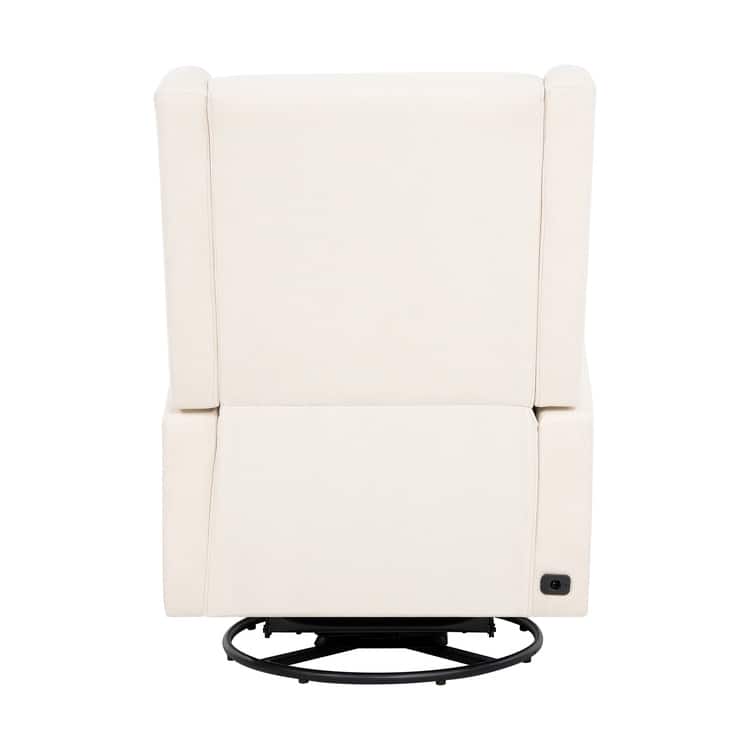 Upholstered Swivel Glider Recliner Chair with USB & Lumbar Support