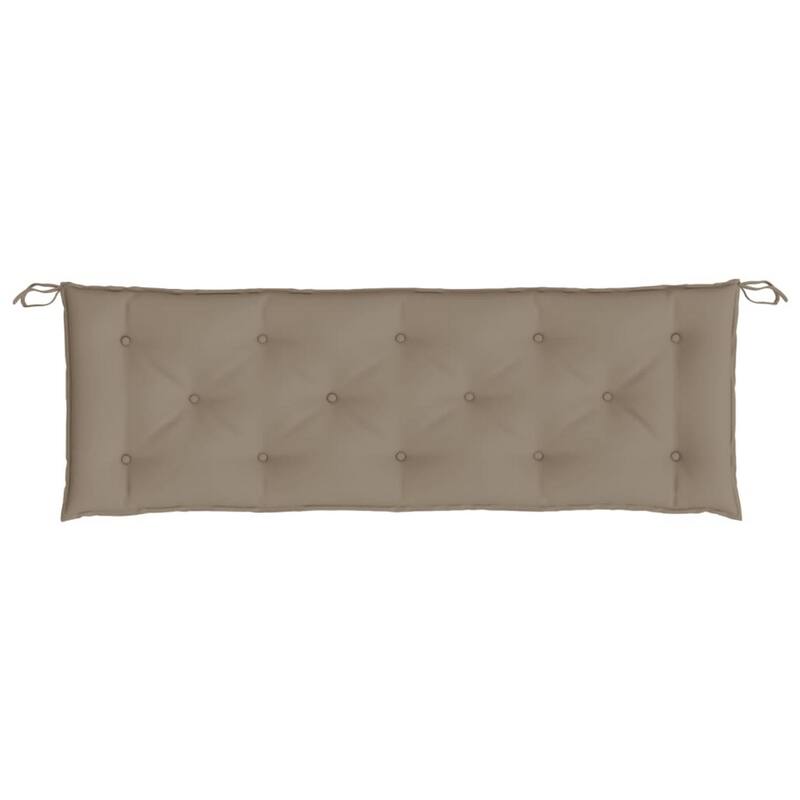 Claire Outdoor Cushion for Bench, Tufted Taupe Oxford Fabric, 59 Inch