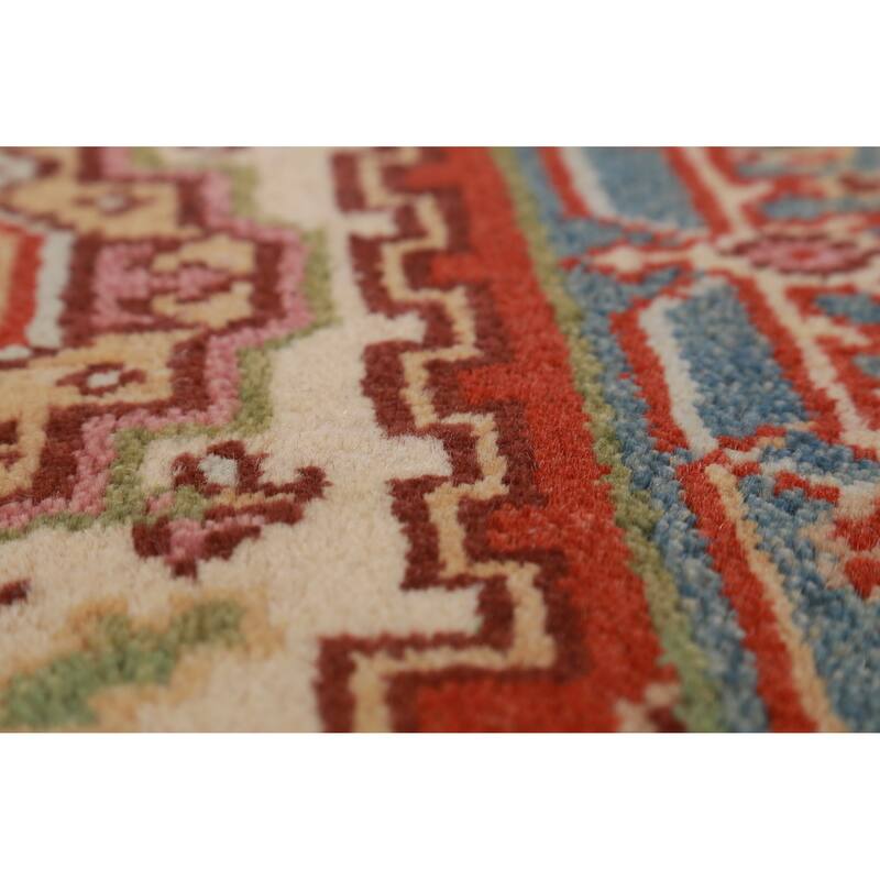 Hand Knotted Oriental 100% Wool Carpet Traditional Medallion Beige & Ivories Heriz (serapi) Area Rug - 2' 9'' X 2' 0''