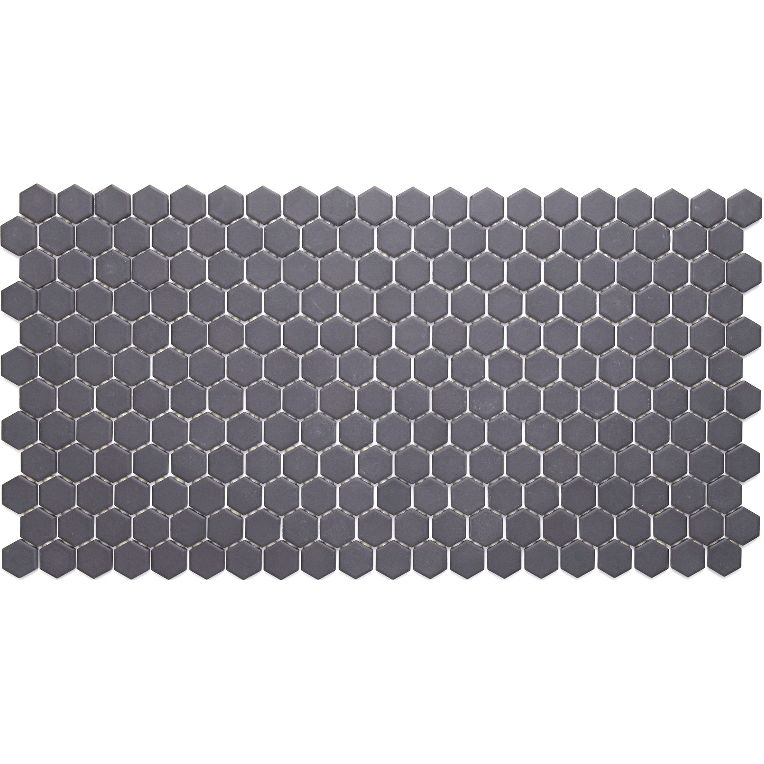 Porcelain 1-inch Hexagon Mosaic Tile in Black - 12x24