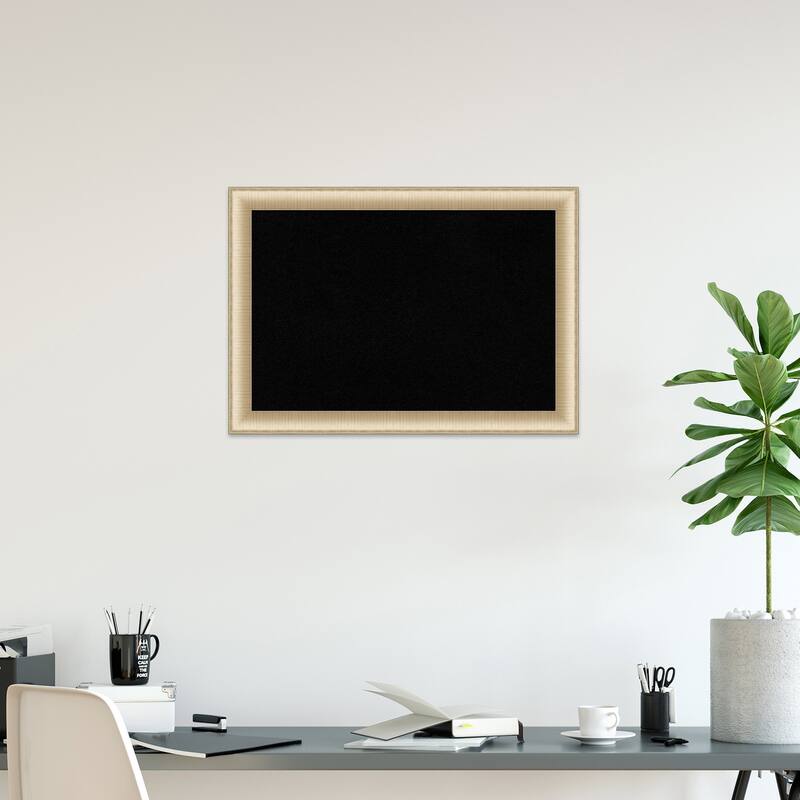 Elegant Brushed Framed Black Corkboard Bulletin Board