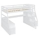 preview thumbnail 28 of 83, Loft Bed Frame wDesk and Storage Staircase, Wood Loft Bed with 7 Drawers and 2 Shelves, Kid's Loft Bed Study Bed with Staircase