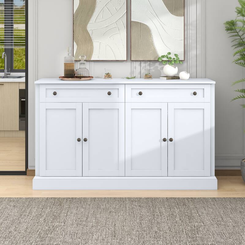 Spacious Buffet Cabinet with 2 Drawers and 4 Doors for Organized Storage