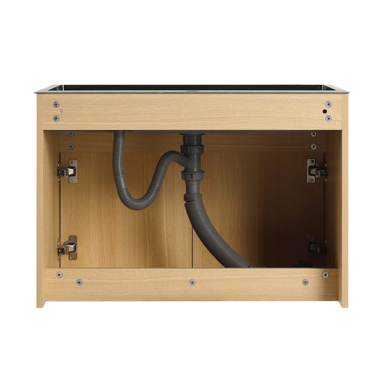  ﻿Malwee 28" Floating Bathroom Vanity, Wall Mounted Bathroom Vanity with Stainless Steel Sink and Flexible Drain Pipe