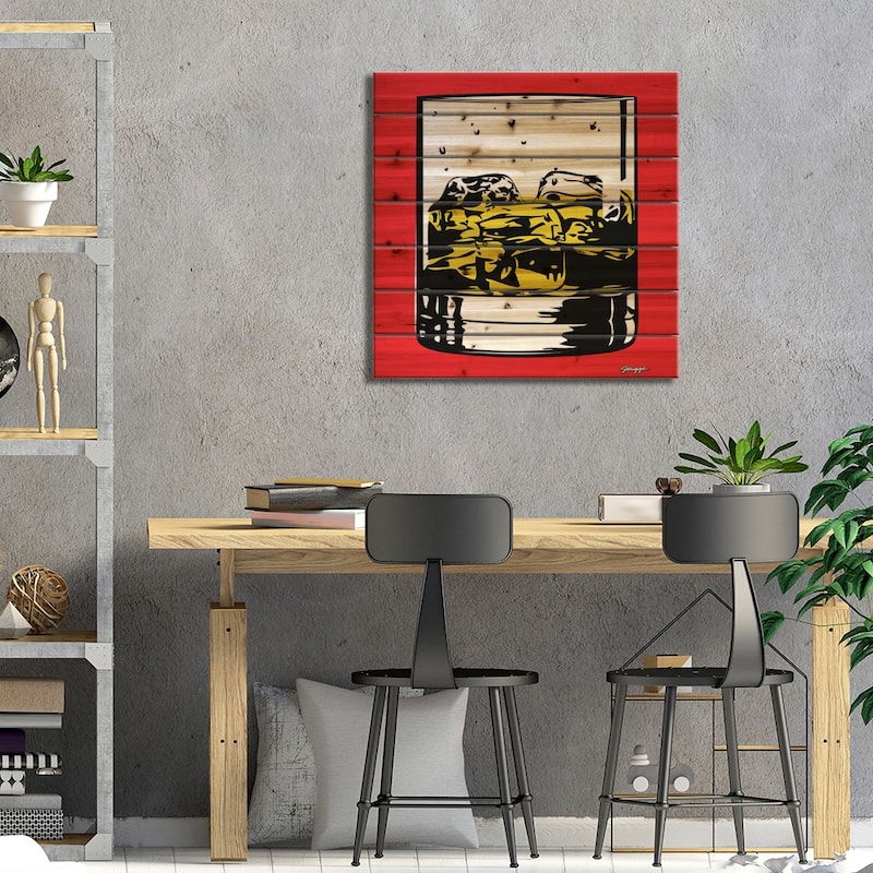 Cocktail I Print On Wood by JRuggs - Multi-Color