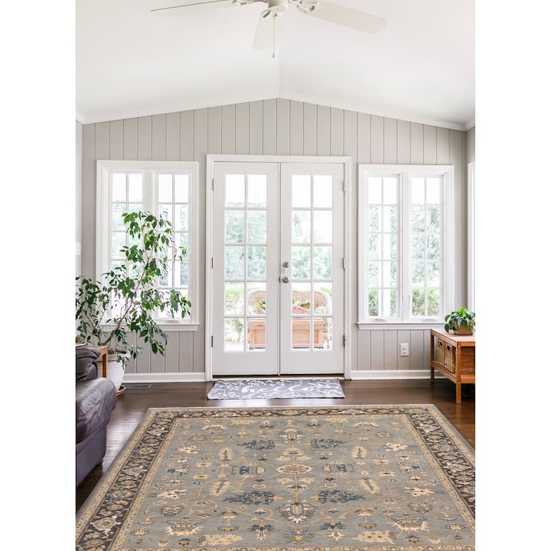 ECARPETGALLERY Hand-knotted Finest Agra Jaipur Teal Wool Rug - 7'11 x 9'9